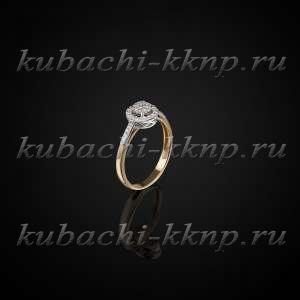 нежное золотое кольцо с бриллиантами - ан565