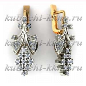 Висячие золотые серьги 