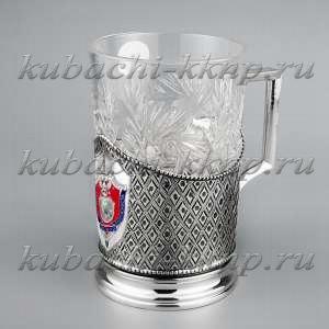 Подстаканник серебряный авторский с гербом УСБ - пд081у