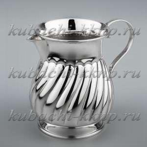 Серебряный молочник с волнообразным рисунком - м019