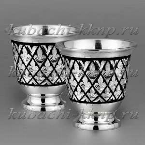 Набор из двух отличных серебряных стопок на 55 мл. - стп102-2