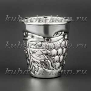 Серебряная стопка с виноградным рисунком, 60 мл - стп0012