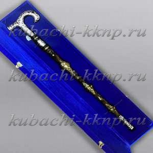 Оригинальная трость с серебряными вставками и стилетом - ТР03