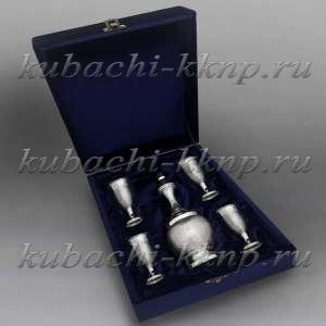 Набор на четверых для водки или коньяка из серебра 