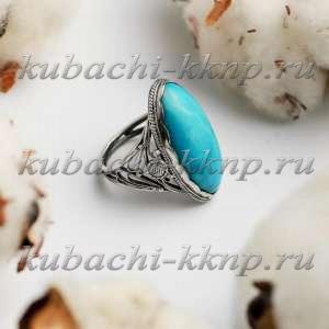 Серебряное кольцо с пресс. бирюзой - Ag-к-7