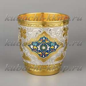 Серебряный стакан, позолоченный «Финифть» - 422103