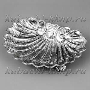 Оригинальная икорница из серебра на красивых ножках - ик09