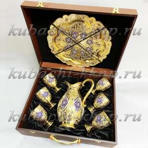 Серебряный набор для воды с позолотой и эмалью - ндв054 Серебряный набор для воды с позолотой и эмалью - ндв054