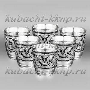 Набор из шести серебряных стаканов 