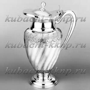 Большой серебряный кувшин с крышкой 
