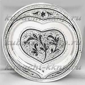 Серебряный поднос на свадьбу - ПДН062