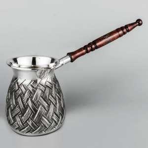 Серебряная джезва( турка) «Косичка» - т029