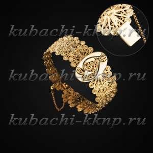 Золотой филигранный браслет 