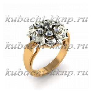 Золотое кольцо с фианитами 