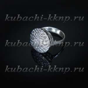 Кольцо кубачи с фианитами Большая Луна - к239