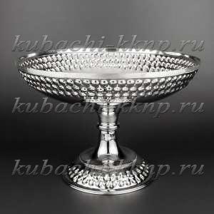 Ваза для фруктов из серебра без черни - вз06