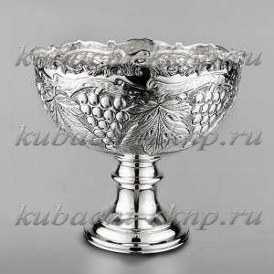 Серебряная конфетница «Виноград» малая - кф176