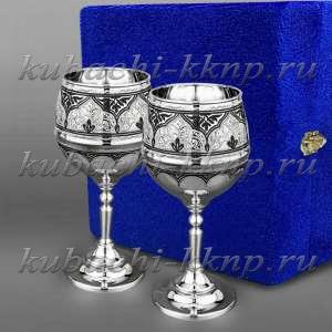 Набор статных серебряных бокалов для вина  - ф041-2