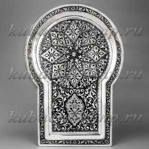 Поднос из серебра «Люкс» - пдн033