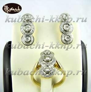 Комплект «Светофор» тройной с бриллиантами. - к177