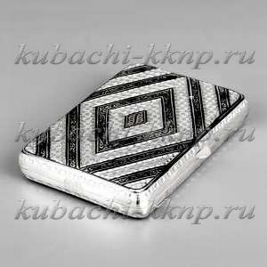 Серебряный портсигар «Призма» - пдс035