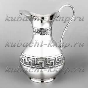 Небольшой серебряный кувшин для воды с орнаментом - кв194