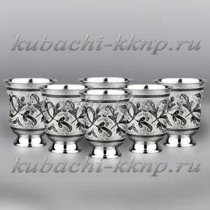 Набор из шести серебряных стаканов 