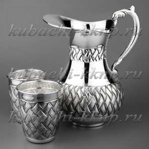 Серебряный кувшин с стаканами - ндв08