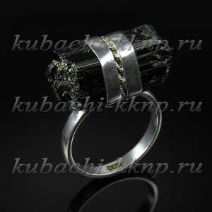 Серебряное кольцо в единственном экземпляре с натуральным морионом - к232