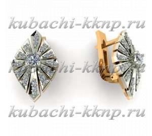 Строгие золотые серьги - 00091r