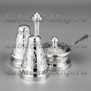 Серебряный набор для сол и перца с гравировкой - с018 Серебряный набор для сол и перца с гравировкой - с018