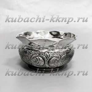 Серебряная конфетница  «Цветы» - кф183