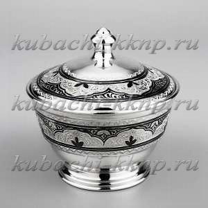 Сахарница, икорница из серебра - ик014