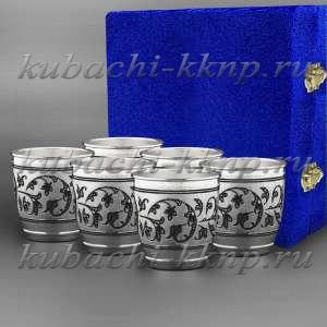 Набор из шести серебряных стаканов 