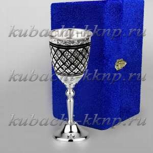 Статная серебряная рюмка на высокой ножке с  - Р00046