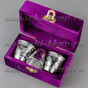 Набор серебряных стопок  «На троих» - нс08