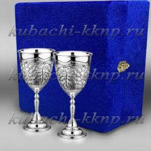 Набор из двух небольших серебряный фужеров для вина 