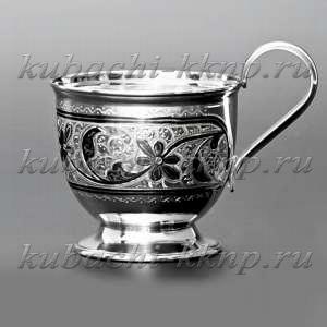 Серебряная кружка с орнаментом, 190 мл - кр031 Серебряная кружка с орнаментом, 190 мл - кр031