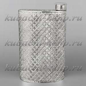 Строгая серебряная фляга  - ФЛ146