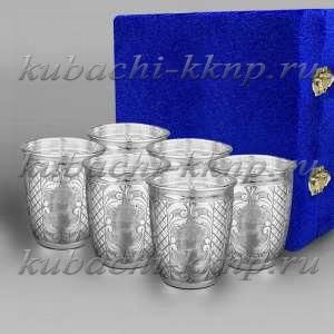 Набор из шести серебряных стаканов 