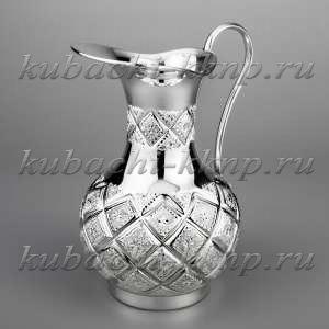 Серебряный мини кувшин «Лазер» для воды - кв158