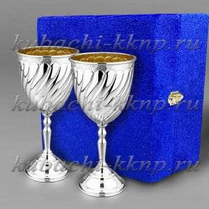 Набор из двух больших серебряных фужеров 