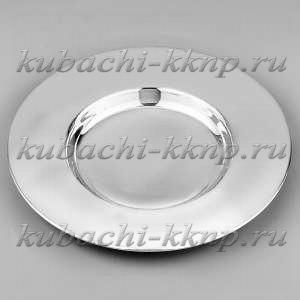 Глянцевое серебряное блюдце - бл030