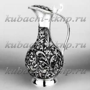 Серебряный кувшин с крышкой «Краса» - кв137