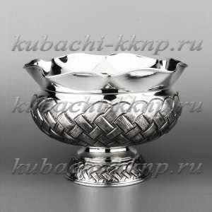 Серебряная конфетница «Косичка» - кф143
