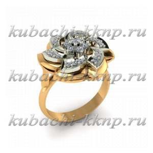 Золотое кольцо с фианитами  Золотое кольцо с фианитами
