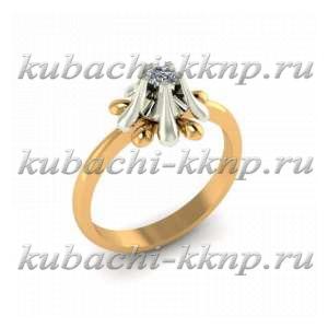 Золотое кольцо с фианитом 