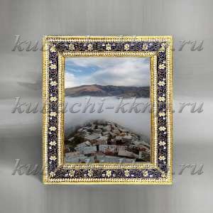 Серебряная рамка для фотографий с эмалью - ФОТ05