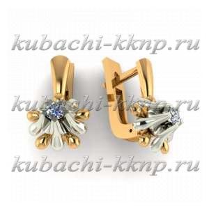 Золотые классические серьги 