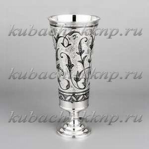 Серебряный кубок с гравировкой и красивым узором 0,42 л - кб013